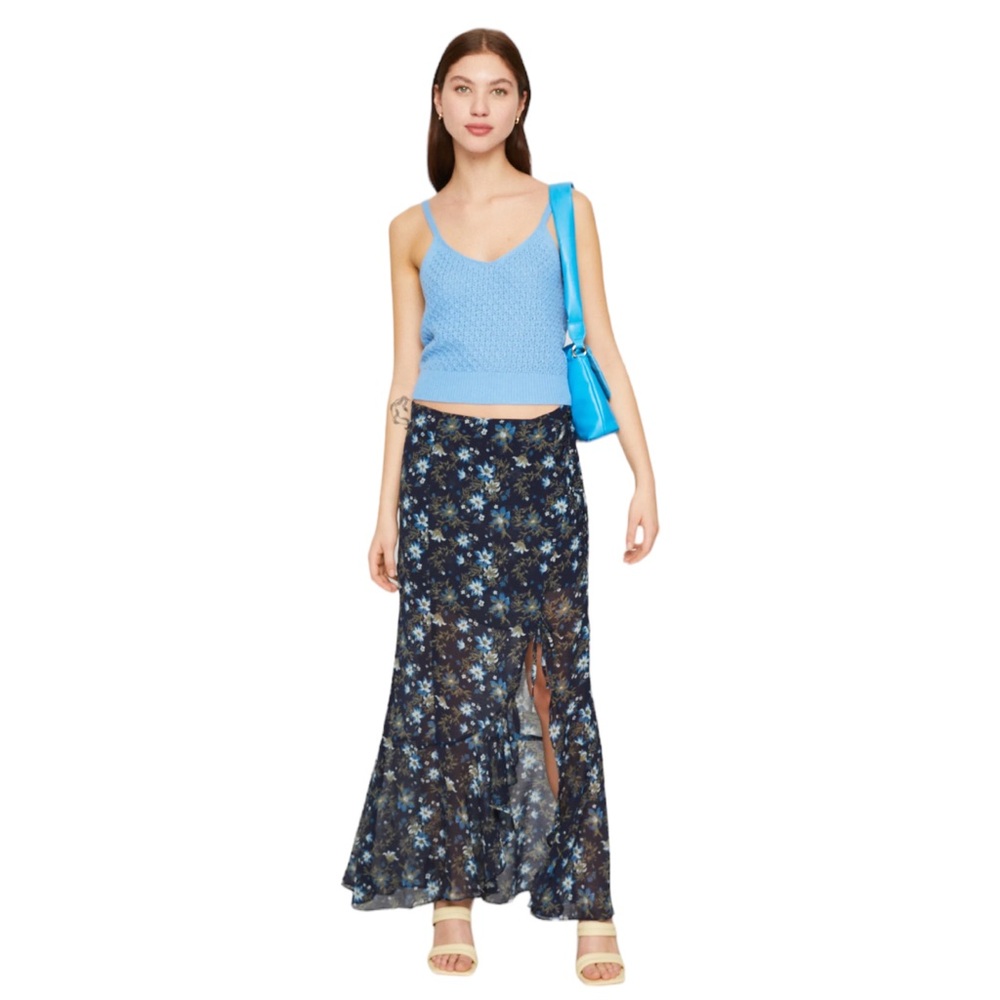 FREE PEOPLE Floral High Low Maxi Skirt